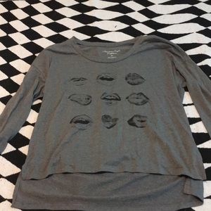 Gray & Black high low long sleeve